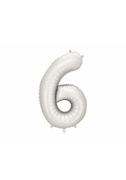 Balon foliowy cyfra 6 86cm srebrny