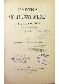 Kartka z dziejów kościoła katolickiego w polsce rosyjskiej 1889 r.