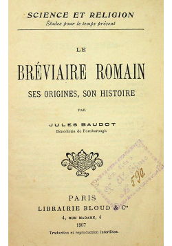 Le Breviaire Romain 1907 r