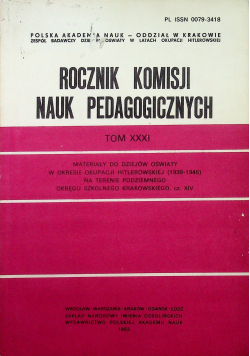 Rocznik komisji nauk pedagogicznych Tom XXXI