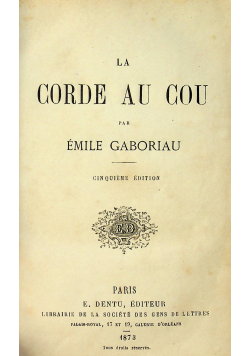 La Corde Au Cou 1873 r