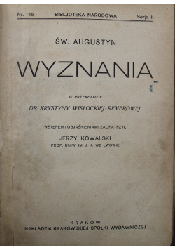 Św Augustyn Wyznania 1929r