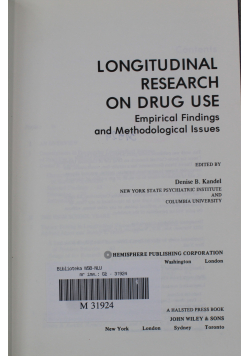 Longitudinal research on drug use