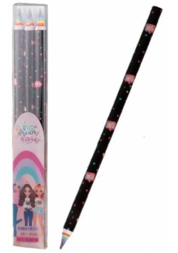 Ołówek HB Big Dreams Girls design 3szt