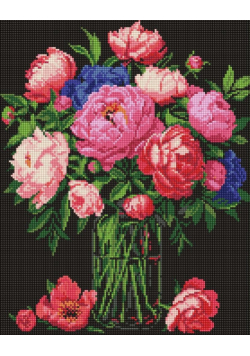 Diamentowa mozaika - Luksus piwonii 40x50cm