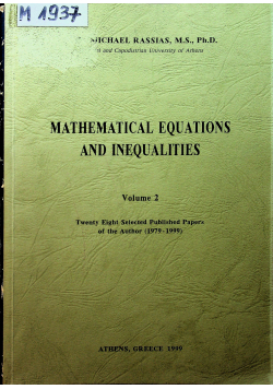 Mathematical equations and inequalities
