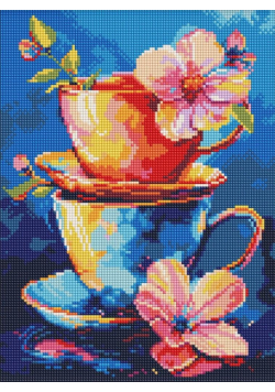 Diamentowa mozaika - Sekret picia herbaty 30x40cm