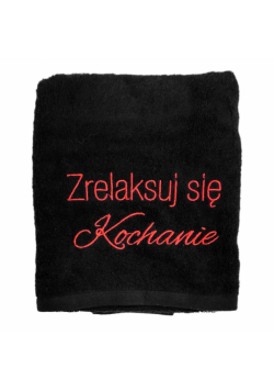 Ręcznik czarny. Zrelaksuj się
