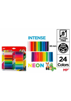 Plastelina 24 kolory intense + neon