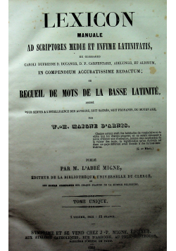 Lexicon manuale ad scriptores mediae et infime latinitatis 1858 r