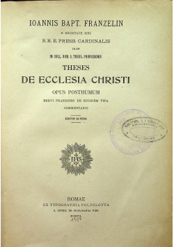 Tractatus de Ecclesia Christi 1907 r.