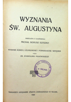 Wyznania Św Augustyna 1923 r.