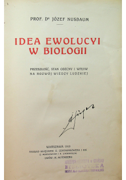 Idea ewolucyi w biologii 1910 r.
