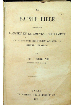 La Sainte Biblie 1901r