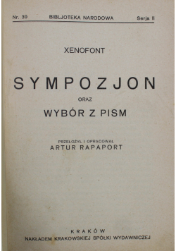 Sympozjon oraz wybór z pism 1929 r.