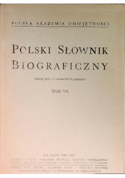 Polski słownik biograficzny Tom VII