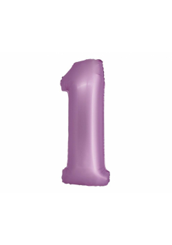 Balon foliowy Smart cyfra 1 lawendowy matowy 76cm