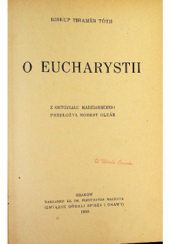 O Eucharystii 1939 r.