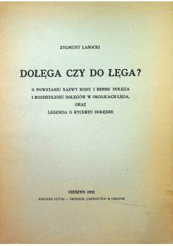 Dołęga czy do łęga 1932 r
