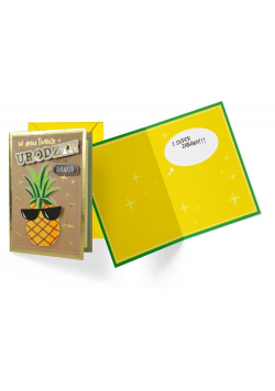 Karnet B6 FR-013 Urodziny ananas