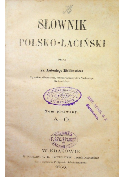 Słownik polsko łaciński 1866 r.