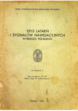 Spis latarń i sygnałów nawigacyjnych wybrzeża polskiego 1948r