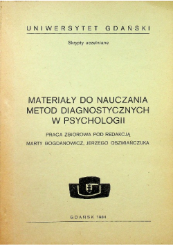 Materiały do nauczania metod diagnostycznych w psychologii