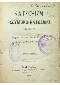 Katechizm rzymsko - katolicki 1881 r.