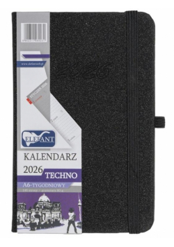 Kalendarz 2026 A6 tygodniowy Techno czarny