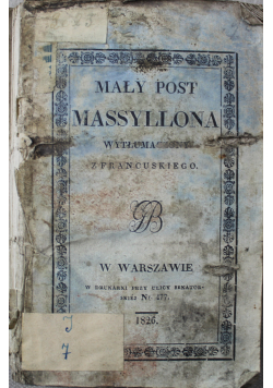 Mały post Massyllona 1826 r.