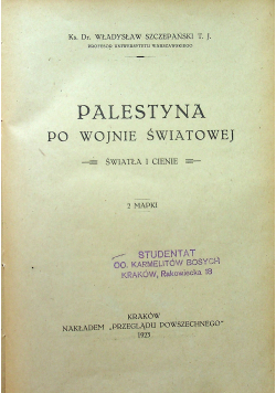 Palestyna po wojnie światowej 1923 r.