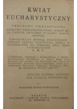 Kwiat eucharystyczny, 1939 r.