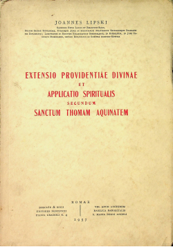 Extensio Providentiae Divinae et Applicatio Spiritualis Secundum Sanctum Thomam Aquinatem