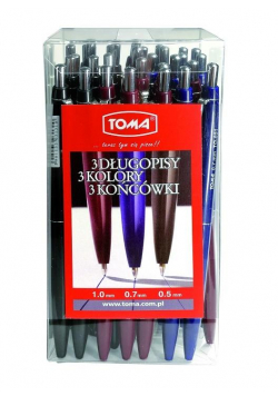 Długopis automatyczny mix (30szt) TOMA