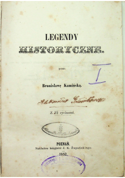 Legendy historyczne 1852 r