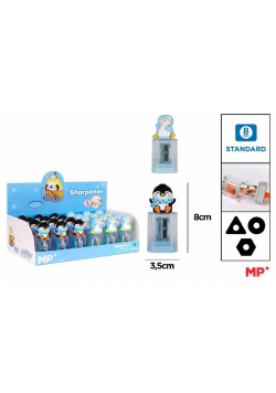Temperówka z pojemnikiem - pingwin (24szt)