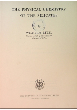 The physical chemistry of the silicates