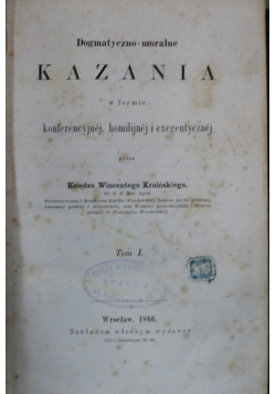 Dogmatyczno-moralne kazania 1866 r