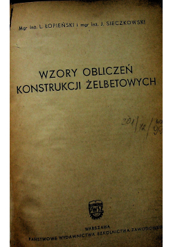 Wzory obliczeń konstrukcji żelbetowych