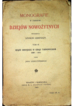 Monografie w zakresie dziejów nowożytnych 1903 r
