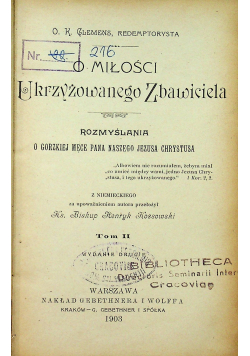 O miłości ukrzyżowanego Zbawiciela 1903r