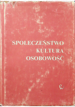 Społeczeństwo kultura Osobowość