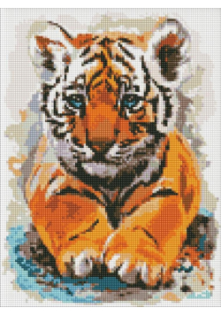 Diamentowa mozaika - Mały tygrysek 30x40cm