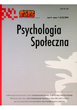 Psychologia społeczna Tom 4 Nr 1-2 / 09
