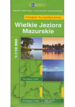 Wielkie Jeziora Mazurskie,  mapa turystyczna 1:110 000