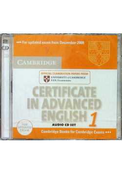 Certificate in advanced English 1 Płyta CD Nowa