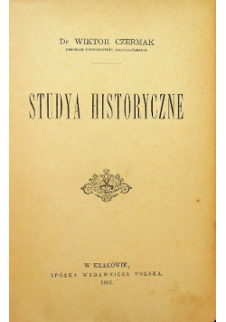 Studya historyczne 1901 r.