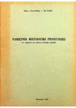 Pamiętnik wieśniaczki francuskiej