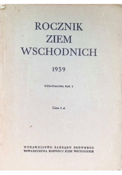 Rocznik Ziem Wschodnich 1939 r.