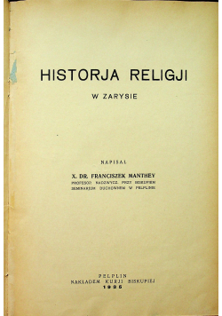 Historja religji w zarysie 1935r